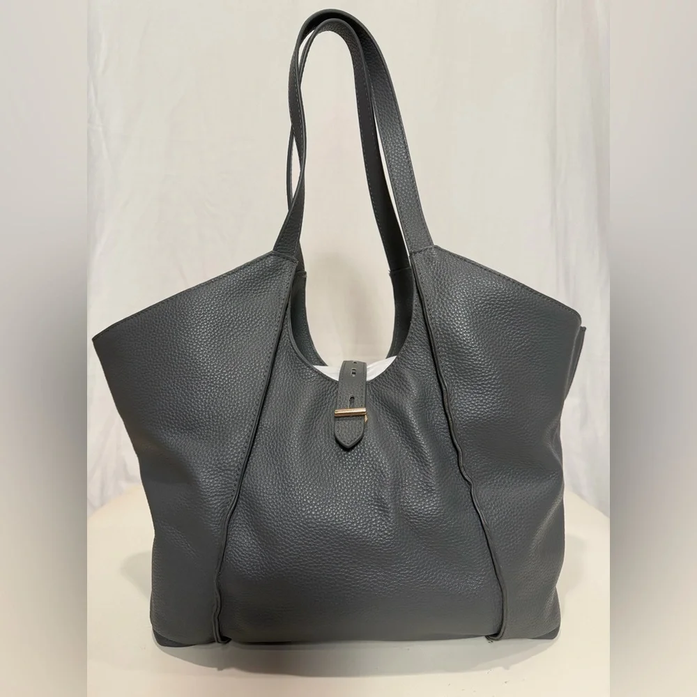 Tote Le Monde “Milan Tote” Genuine Leather Shoulder strap Bag - Grey - One Size